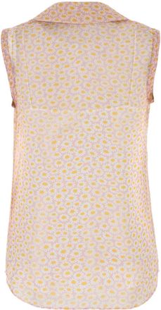 Gucci Womens Floral Printed Crepe Shirt Pink Acetate Silk