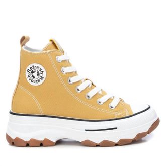 Xti Womens Canvas Detailed Ankle Boots In Yellow