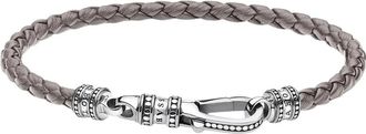 Thomas Sabo Gevlochten leren armband - unisex - Armbanden - Grijs - ONE Size - Leer - Accessoires