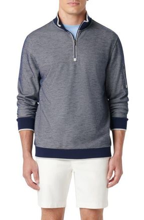 Bugatchi Quarter Zip Pullover in Navy at Nordstrom, Size Xx-Large