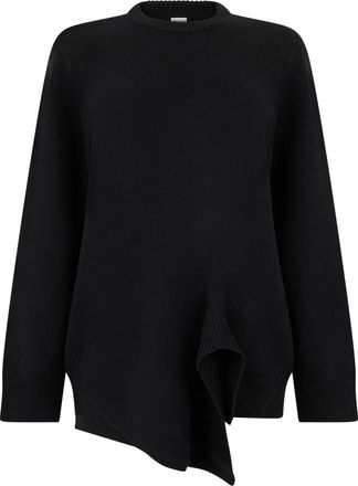 Toteme Asymmetrische Kasjmier Gebreide Trui - Dames - Cashmere truien - Zwart - XS - Kasjmier - Truien & Vesten