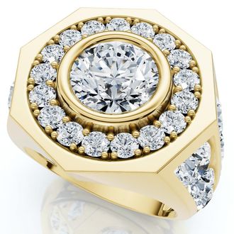 Pompeii3 Mens 8 1/2Ct Diamond Hexagon Anniversary Pinkie Ring Gold Lab Grown