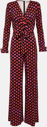 Diane Von Fürstenberg Rosa polka-dot wide-leg jumpsuit
