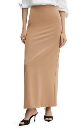 Mango Maxi Pencil Skirt in Beige at Nordstrom, Size X-Large