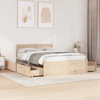 vidaXL Estructura De Cama Sin Colch&oacute;n Madera De Pino Maciza 120x200 Cm Vidaxl