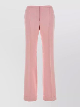 Alberta Ferretti crepe trousers back pocket cuffed hem crease