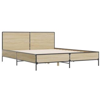 Berkfield Home Durable Bed Frame without Mattress Sonoma Oak 120x190 cm Small Double in Light Tan