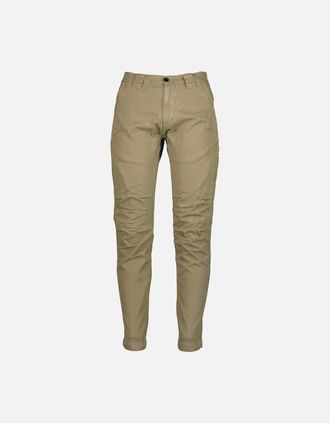 C.P. Company Mens Military Twill Logo Patch Trousers - Tan - Size: 42