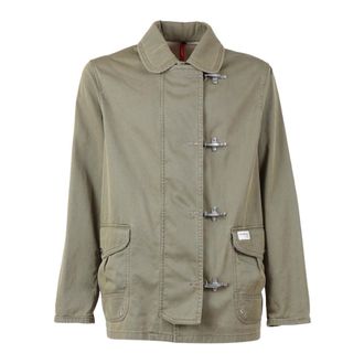 Fay Light Jackets, male, Green, Size: L Caban 4 Ganci Archive