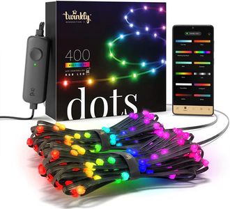 Twinkly Dots - Cadena De Luces Flexible Controlada Por Aplicaci&oacute;n Con 400 Led Rgb 20 Metros. Cable Negro. Interior Y Exterior - Twinkly