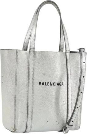 Balenciaga Pre-owned Tote Bags, female, Gray, Size: ONE SIZE Pre-owned Vintage Tote Bag