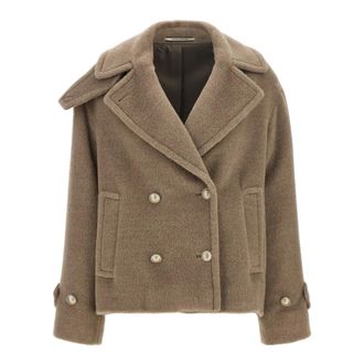 Tagliatore Jassen, Dames, Beige, XS, Wol, Sheila Korte Jas