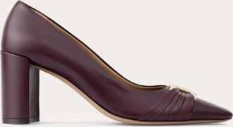 Ferragamo Women Gancini ornament pump with bock heel Violet Size 10.5