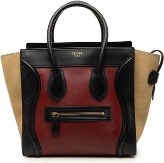 Celine Pre-owned Celine Micro Tricolor Calfskin and Suede Luggage Tote Ladies 4451LM0JZI92PTJV
