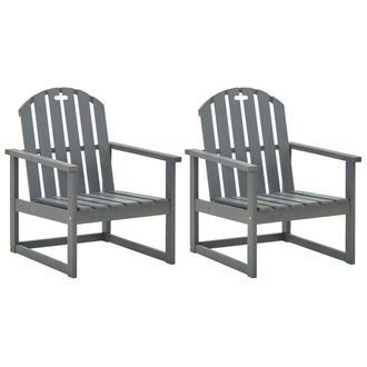 vidaXL Vidaxl - Sillones De Jard&iacute;n 2 Unidades Madera Maciza De Acacia Gris