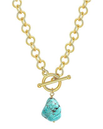 Liv Oliver 18K Plated 15.75 Ct. Tw. Turquoise Drop Necklace