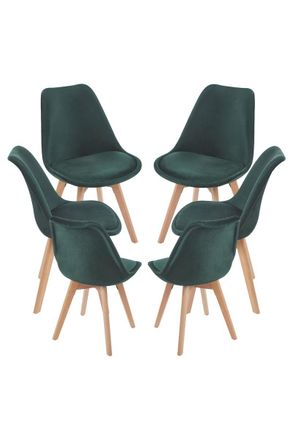 Regalos Miguel Regalos Miguel - Packs Sillas Comedor - Pack 6 Sillas Synk Terciopelo - Verde Oscuro