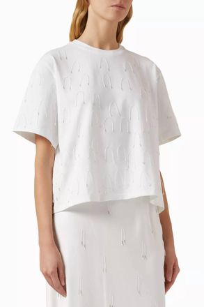 Jonathan Simkhai Amaru Embellished Tee In White