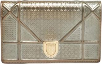 Dior Pre-owned Diorama Wallet on Chain - Dames - Vintage Accessoires - Grijs - ONE Size - Leer - Vintage