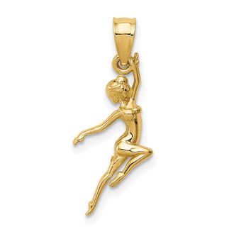 Diamond2Deal 14k Yellow Gold Dancer Pendant