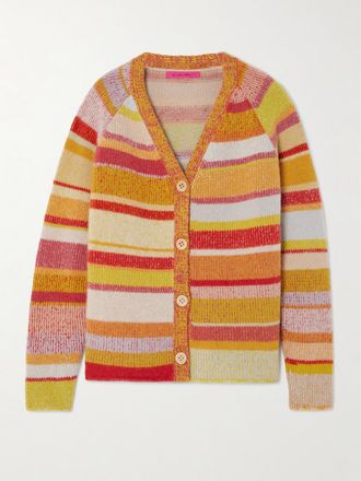 The Elder Statesman Cardigan In Cashmere A Righe - Multicolore