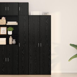 Berkfield Home Highboard Black Oak 70x42.5x185 cm Engineered Wood