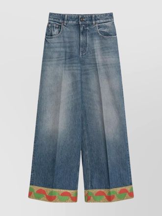 Valentino jacquard bottoms washed jeans