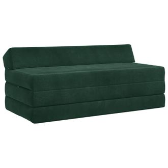 vidaXL Sof&aacute; Cama Plegable Verde Oscuro 120 X 60 X 49 Cm Tela Vidaxl