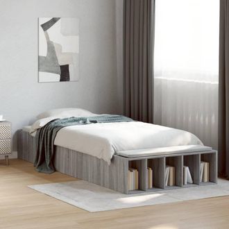 vidaXL Estructura De Cama Madera De Ingenier&iacute;a Gris Sonoma 100x200 Cm Vidaxl