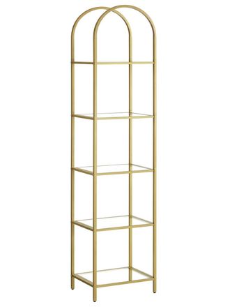 Vasagle Estanter&iacute;a de 30,2 x 40 x 183,5 cm de color dorado y transparente