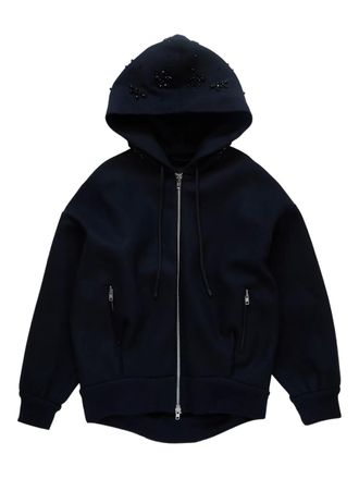 Simone Rocha hooded zip-up bomber jacket - men - Fabric - M - Blue