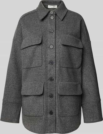 Christian Berg Jacke mit Hemdblusenkragen und Pattentaschen in Anthrazit, Größe 36