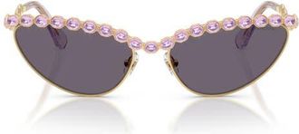 Swarovski 59mm Cat Eye Sunglasses in Gold /Violet at Nordstrom
