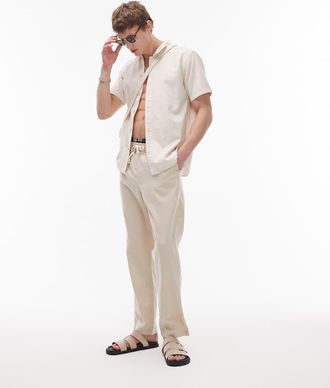 Rhythm Jam - Pantaloni in misto lino color panna-Bianco