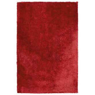 Beliani Alfombra Roja 160 X 230 Cm Poli&eacute;ster Hecho A Mano Pelo Largo Evren