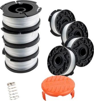 OEM Hilo Para Desbrozadora Black & Decker Af-100, Carrete De Repuesto, 8 Carretes De Repuesto Con 1 Tapa Para Carrete Y 1 Resorte