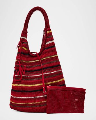 J.W.Anderson Striped Knit Hobo Bag