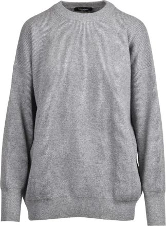 Fabiana Filippi Maglione Cannettato Lam&eacute; - Dames - Ronde hals truien - Grijs - S - Polyester - Truien & Vesten