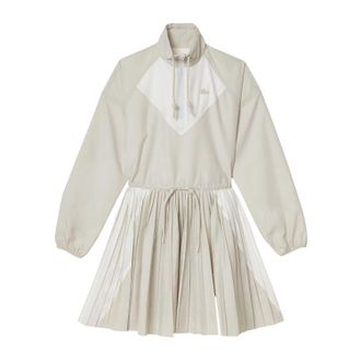 Lacoste Dames Kleurblok Lange Mouwen Jurk (Grijs)