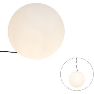 QAZQA Qazqa Moderno L&aacute;mpara De Exterior Moderna Blanca 45 Cm Ip65 - Nura Pl&aacute;stico Esfera Adecuado Para Led Max. 1 X 23 Watt