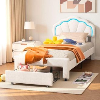 OEM Cama Infantil - Modelo P&eacute;talo - 90x200 - Caj&oacute;n Integrado - Led Rgb Controlables