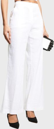Milly Lennon Linen Bootcut Pants