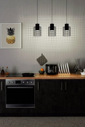 Eglo Milligan 3-Light Black Wire Mesh Pendant