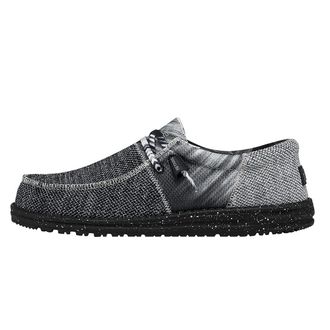 HeyDude Mens Wally Sox Tri Fans Black and Silver Size 14 | Mens Shoes | Mens Lace Up Loafers | Comfortable & Light-Weight