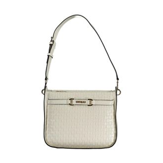 Guess Shoulder Bags, female, White, Size: ONE SIZE White Polyethylene Handbag | Model: Gu-31741