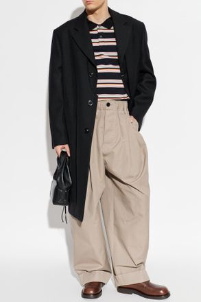 Marni Long Sleeve Polo, Mens, Black
