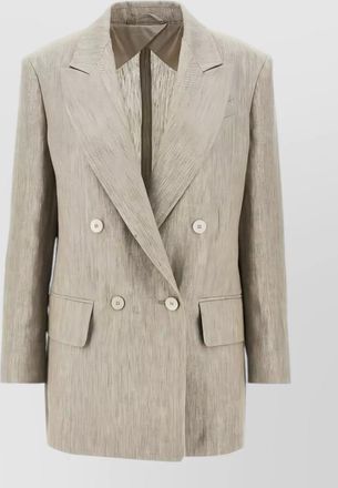 Max Mara double breasted jacket long sleeves nylon silk