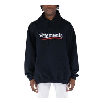 VETEMENTS Hoodies, male, Black, M, Campaign Logo Hoodie