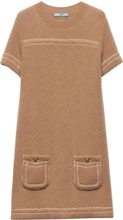 Prada cashmere mini dress - women - Cashmere - 38 - Brown
