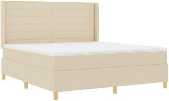vidaXL Cama Tipo Box Spring Con Colch&oacute;n Crema 180 X 200 Cm Tela Vidaxl